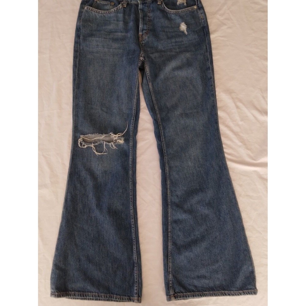 We The Free Heritage Flare Free People Jeans Size 28 Distressed Y2K Button Fly - Picture 3 of 14